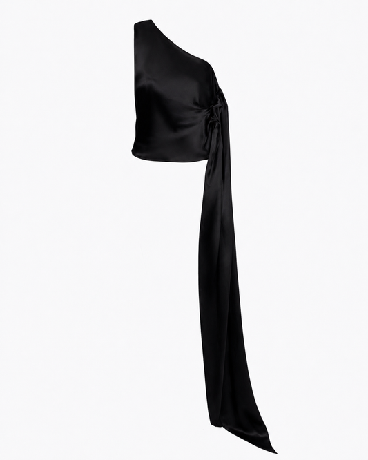 Georgia silk top in black